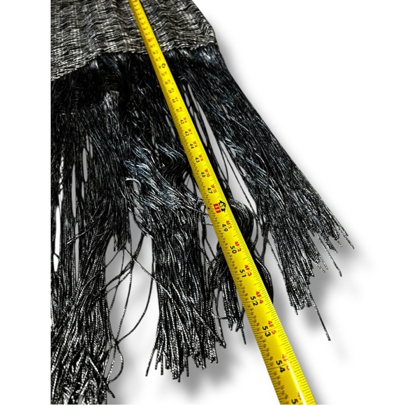 Zara Trafaluc Chic Black and White Knit Sleeveless High-Low Fringe Midi Dress - Picture 12 of 16